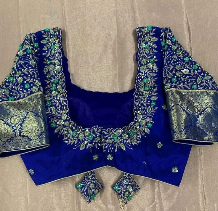 Rajasthani Window Patterns Pattu Saree Blouse Design