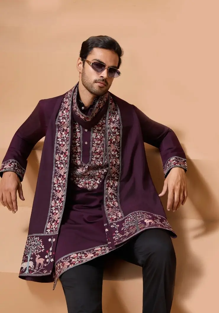 Shubhvastra Embroidered Silk Kurtas