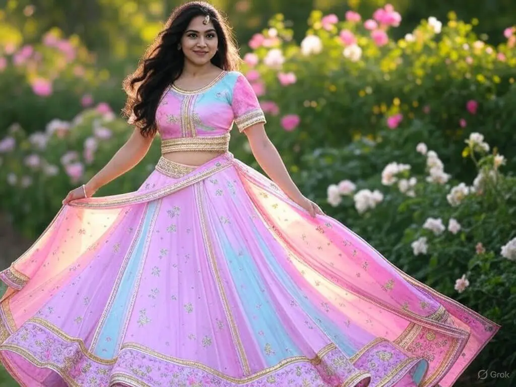 Steal the spotlight with a lehenga choli.