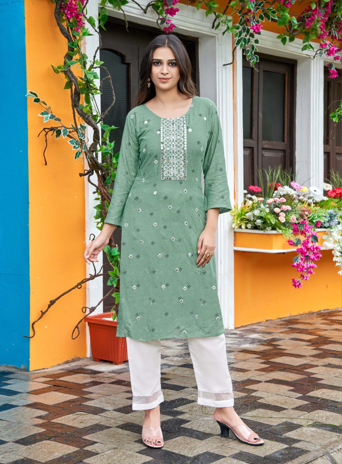Cotton Casual Wear W Brand Kurtis Wash Care Dry clean