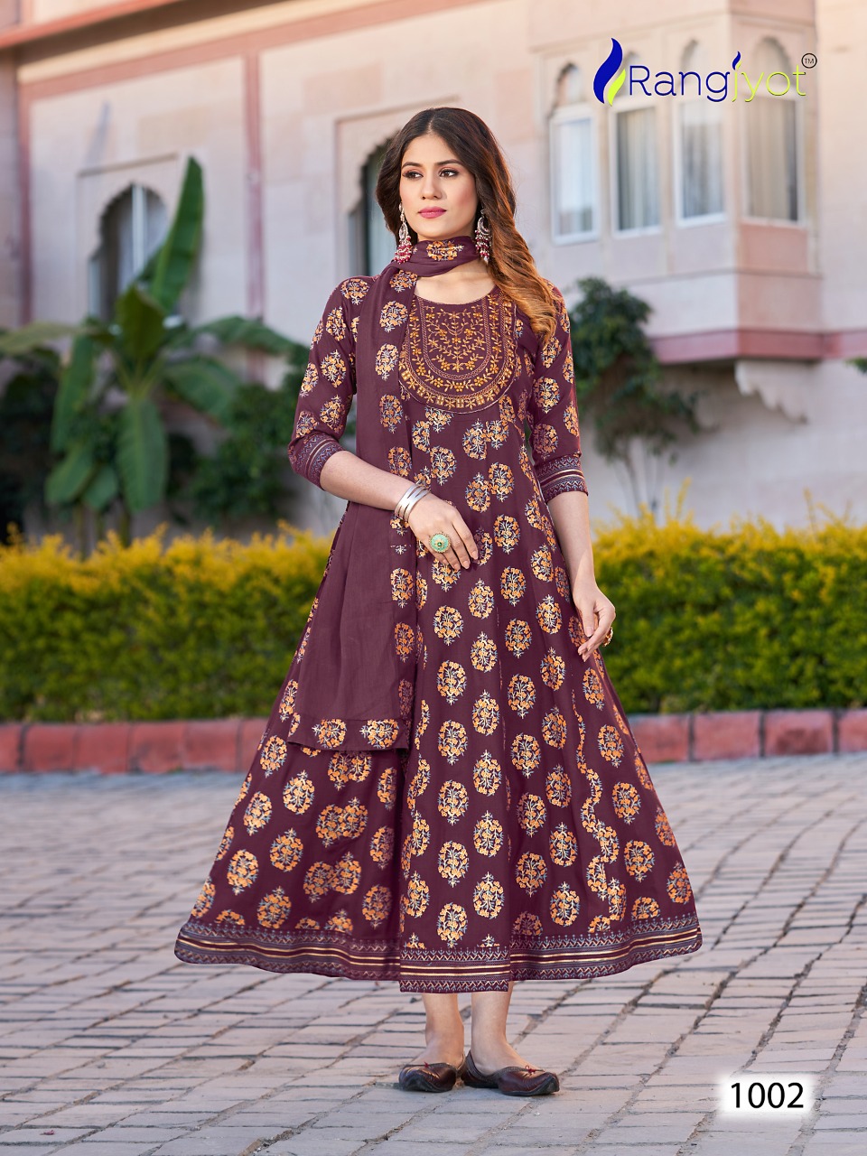 YASH GALLERY Womens Plus Size Cotton Floral Printed Anarkali Kurti G   Yash Gallery
